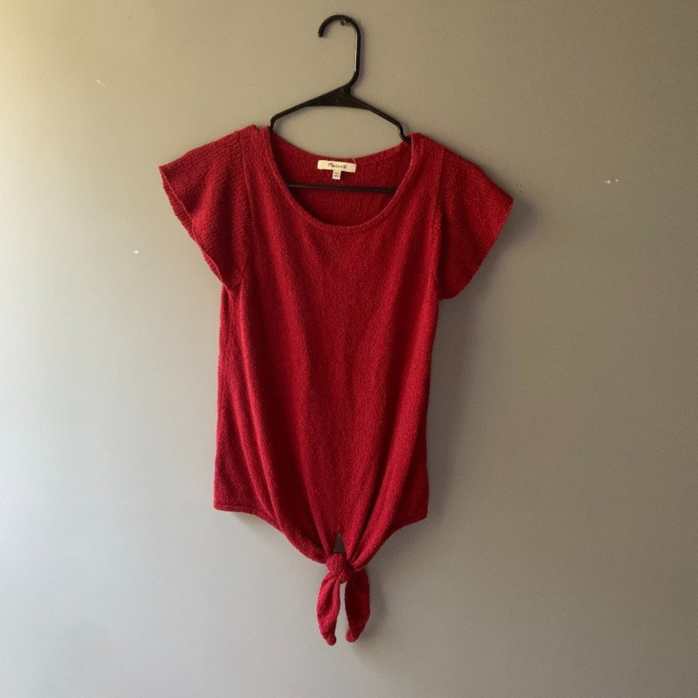 MADEWELL - XXS - RED FRONT TIE TOP